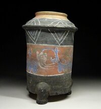 緑屋f■ 中国古玩　加彩　アンダーソン　土器　三つ足　壷　花器　中国美術　　i2o/11-557/24-4#80_画像2