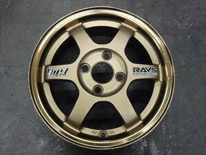 １本★鍛造★RAYS　ボルクレーシング　TE37　14インチ　5J　IS35　PCD100-4H★難有の為ジャンク品