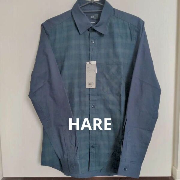 新品 HARE ハレ メンズ 長袖 シャツ フロント切替シャツ