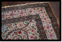 ペルシャ絨毯　ラグ　クム　150×４５　エスリム　シルク100％　PARS　廊下用　タペストリー　絹　手織り　イラン製_画像7