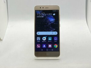 【中古・ジャンク】背面パネル浮き HUAWEI P10 lite WAS-LX2J SIMフリー ゴールド NW利用制限ー 本体 A-36945