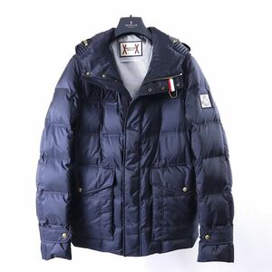 1円〜【美品】モンクレール MONCLER 高級ライン ガムブルー 3-YK242 ダウンジャケット ハンガー・ガーメント付き メンズ ネイビー サイズ2