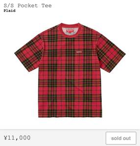 新品未使用 未試着 Supreme 23AW S/S pocket tee plaid XXL 即完売 シュプリーム ポケットT レア色 1円から 売り切り