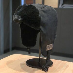 新商品 ブラック ロゴ付き 防寒 フライト キャップ 防水 小顔効果 パイロットキャップ 男女兼用 ニット帽 韓国 レディース メンズ
