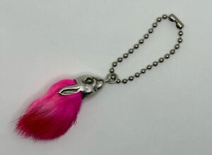 Art hand Auction ◆Silver◆Rabbit foot keychain◆Pink ◆ LUCKY RABBIT FOOT KEYCHAIN Charm Amulet Bag Fortune-telling Accessory Good luck, miscellaneous goods, key ring, Handmade