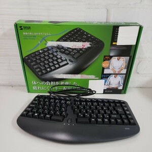 512y2701★サンワサプライ エルゴノミクスキーボード 有線 USB接続 メンブレン 日本語109A配列 SKB-ERG3BK