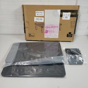 510y0216★METIYA モニター台 机上台 ディスプレイ台 金属 PC モニタースタンド 高さ調整可能 幅370mm ノートパソコンスタンド (2セット)