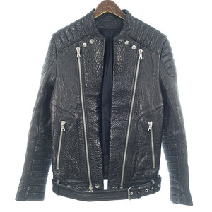 【特別価格】BALMAIN 16AW LEATHER BIKER JACKET レザーライダースジャケット