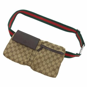 GUCCI 28566 200047 GGキャンバス シェリーライン ショルダー バッグ