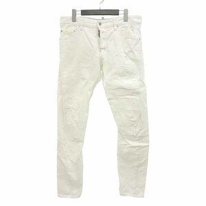 【年末年始大セール】DSQUARED2 CLASSIC KENNT TWIST JEAN ホワイトデニムパンツ