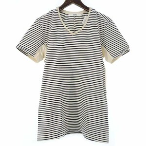 【特別価格】VADEL border jersey draping V-neck S/S Tシャツ