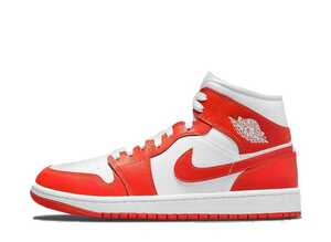 NIKE WMNS AIR JORDAN 1 MID "WHITE/HABANERO RED" 22.5cm BQ6472-116