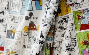 20番手コットン細布 巾　110ｃｍｘ長さ約90ｃｍ ディズニーライセンス生産(キャラクター番号　02)