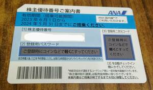 【ANA】株主優待券 6枚【全日空】2024/5/31まで 帰省 旅行 出張 SFC修行に