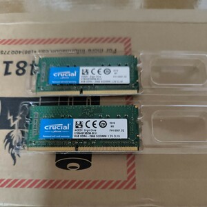 中古品　ノートPC用メモリ　crucial DDR4 -2666 SODIMM 8GB 2枚組 