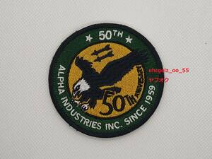 【未使用】「50TH ALPHA INDUSTRIES INC. SINCE 1959 イーグル」ワッペン (アルファインダストリーズ) 