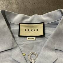 M ☆未使用/ 高級ラグジュアリー服 'イタリア製' GUCCI グッチ 20SS ロゴワッペンデザイン 半袖 オープンカラーシャツ 46 トップス 紳士服_画像6