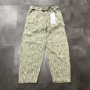 N ☆未使用/ 定価27.000円 '肉厚ジャガードニット生地' SEEALL シーオール TWIST PANTS スラックスパンツ 腰巻ベルト付き size:46 ボトムス