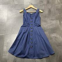 J ☆ 高級ラグジュアリー服 'イタリア製' MIUMIU ミュウミュウ ひざ丈 ノースリーブ ワンピース スナップボタン size:36 レディース 婦人服_画像1