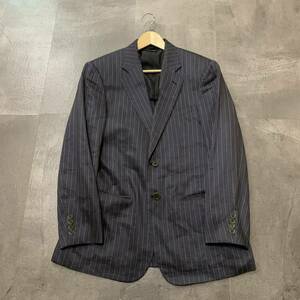 D☆ 高級ラグジュアリー服 'イタリア製' GIORGIO ARMANI ジョルジオアルマーニ LINEN&SILK混 ストライプ柄 テーラードジャケット 46 紳士服