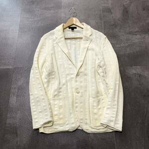 D ☆ 至高の一品 '極上!!コットン生地' LARDINI ラルディーニ 2釦 ニット テーラードジャケット size:S メンズ 高級紳士服 アイボリー