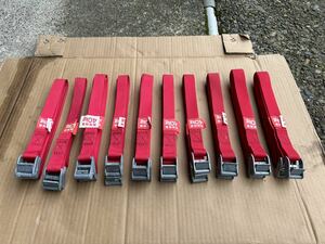 荷締めベルト カムバックル式 固定ベルト 紐 ロープ バイク トラック 自転車 引っ越し 荷造りベルト カラバリ メタルバックル 米軍放出品