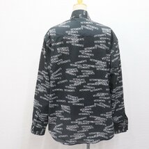 ITNILUUB7PWO 即決 本物 VETEMENTS ヴェトモン 長袖 総柄 ロゴシャツ シャツ トップス コットン ブラック 黒 サイズXS_画像2