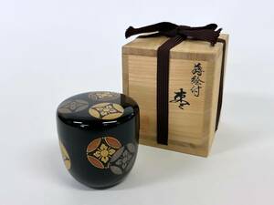 京都⑥ 石田漆器店謹製 丸七宝 蒔絵 棗 茶道具 箱付　bts