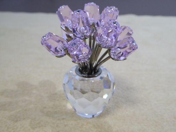 SWAROVSKI/スワロフスキー 置物 インテリア バラ 薔薇 フラワーポット 662J