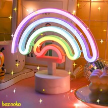 ネオンサイン レインボーライト 5色の虹 子供部屋に最適 電池&USB給電 ルームデコレーション ナイトライト 雰囲気作り 贈り物 室内飾り_画像1