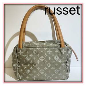 ラシット/russet●ナイロン×レザーショルダーバッグ●グレー系