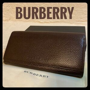 【BURBERRY】バーバリー レザー 2つ折り長財布 YT 4700 54 表裏面にごく僅かな小傷ありますが目立ちません！