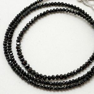 K14WG!!［天然ブラックダイヤモンドネックレス13.02ct ］D 重量約7.9g 40cm 14金 black diamond necklace ジュエリー jewelry DH0/EA5