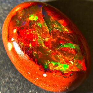 遊色効果抜群!!［天然カンテラオパール15.708ct］D 22.4×16.2mm ルース 裸石 cantera opal 宝石 ジュエリー DA0/DG8