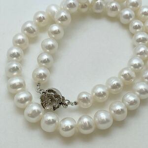 ［淡水パールネックレス］D 約9-9.5mm珠 52.0g 約44.0cm 真珠 pearl necklace 首飾り ジュエリー シルバー silver DH0/DH0