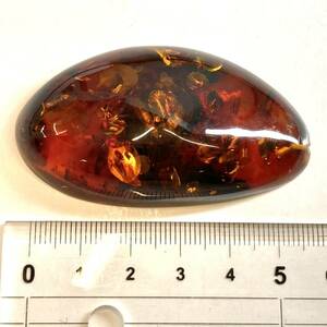 大判!!［天然本琥珀18.0g］D 92.5ct 61.0×33.7mm ルース 裸石 宝石 こはく アンバー amber コハク ジュエリー 