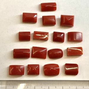 ［天然血赤本珊瑚16点おまとめ10g］D 50ct ルース 裸石 宝石 ジュエリー jewelry coral コーラル サンゴ さんご カボション DG5