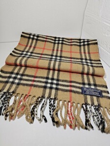 1円スタート【良品/保管品】BURBERRY　バーバリー　マフラー　カシミア100%　チェック柄　スコットランド製