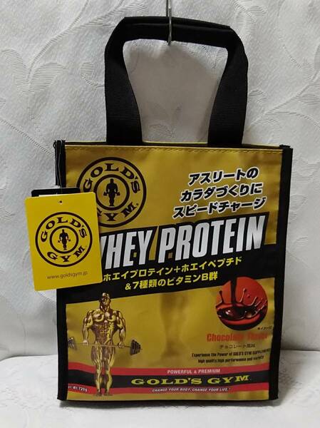 送料込み　GOLD'S GYM　ゴールドジム　プロテイン　チョコレート風味柄　トートバッグ　26×22cm　新品未使用