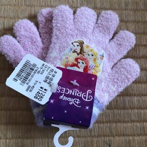 タグ付き ディズニープリンセス手袋 伸びる手袋 3～5歳 薄ピンク