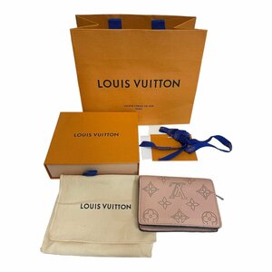 【中古品】LOUIS VUITTON ルイヴィトン マヒナ ポルトフォイユクレア レザー 2つ折り財布 ピンク レディース財布 ミニ財布 箱あり L49295RK