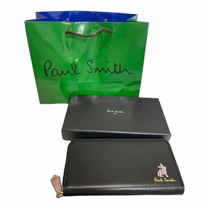 【未使用】Paul Smith ポールスミス ラウンドジップ財布 ブラック 長財布 メンズ レディース財布 箱 ショッピング袋あり L55448RK