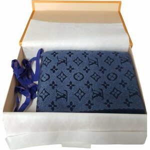 【未使用】LOUIS VUITTON ルイヴィトン エシャルプ ロゴマニア マフラー ブルー系 ウール ファッション小物 箱あり L56096RK