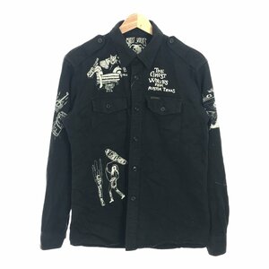 ◆中古品◆HYSTERICGLAMOUR×THE GHOST WOLVES ヒステリックグラマー 長袖 シャツ ブラック メンズ Mサイズ R50823NSD