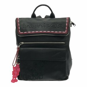 ◆中古品◆デシグアル Desigual ミッキーマウス アーバン バックパック リュック ブラック 刺? キーホルダー付 22SAKP212000 Q51937NSS