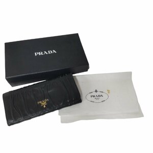 【中古品】 PRADA プラダ 長財布 ナッパレザー ラウンドファスナー ブラック レディース財布 箱あり N55811RK