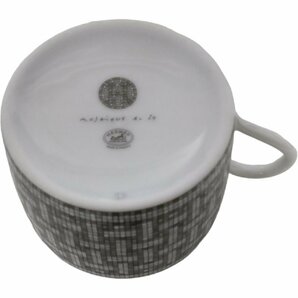 【未使用・保管品】HERMES エルメス モザイク24 カップ ソーサー ペア グレー xホワイト ブランド食器 洋食器 箱あり hiL1743ROの画像8