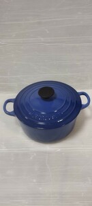 LE CREUSET ルクルーゼ 両手鍋 18cm ブルー 中古