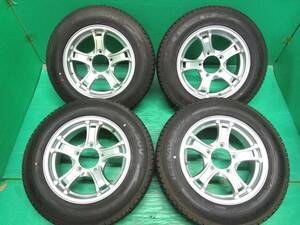 KEELER・5.5J-16+22・5H139.7・JA/JBジムニー・175/80R16・グッドイヤーICE-NAVI・SUV・バリ山・室内保管・中古4本