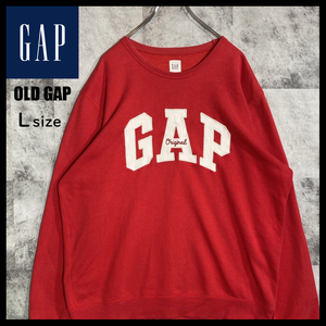 【USED】希少 OLD GAP オールド ギャップ ビッグロゴ スウェット トレーナー ビンテージ 90s 00s 古着 L レッド あいみょん ☆送料無料☆